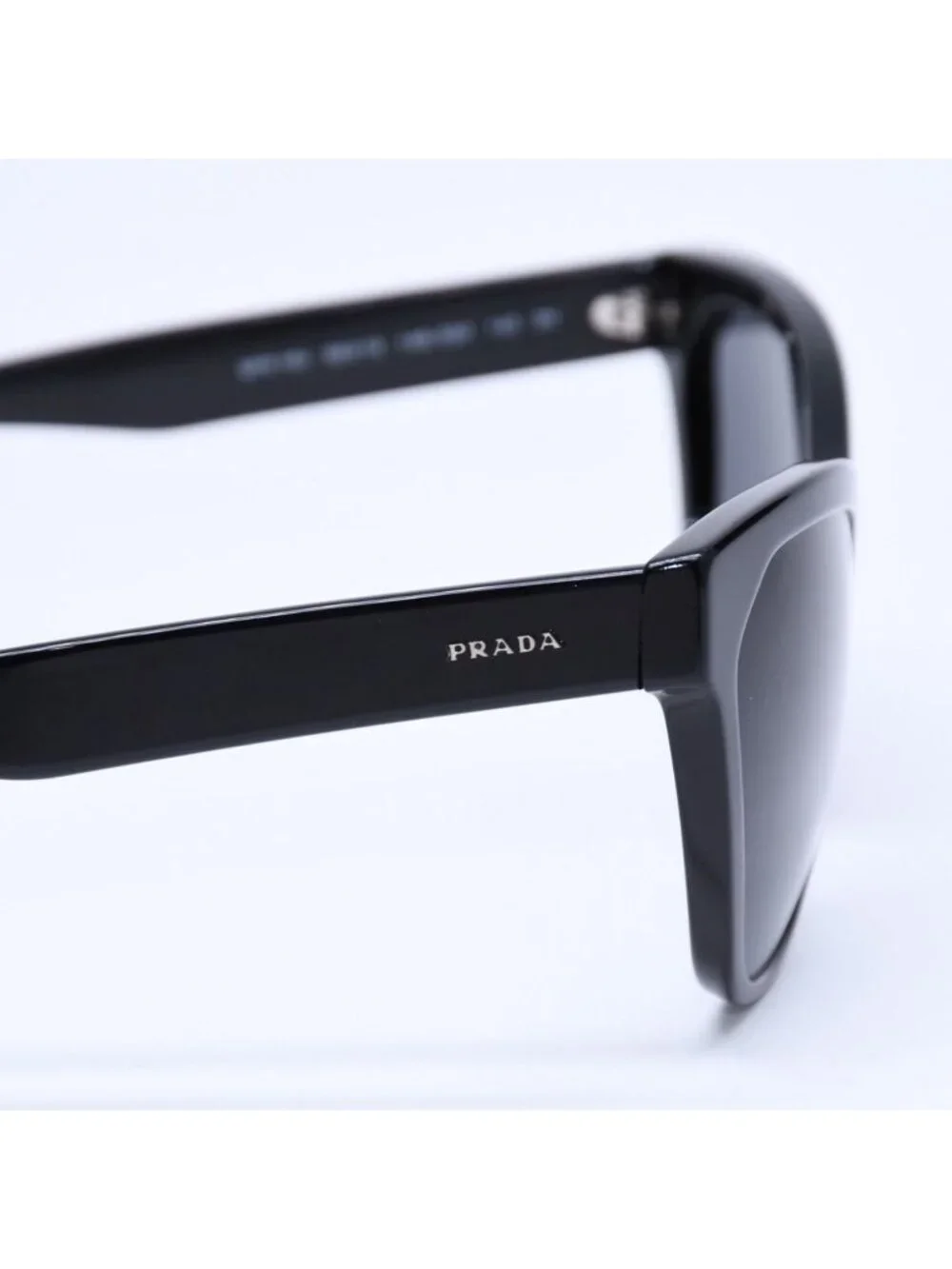 Prada Sunglasses Eyewear Cat Eye 19 Black Silver Logo